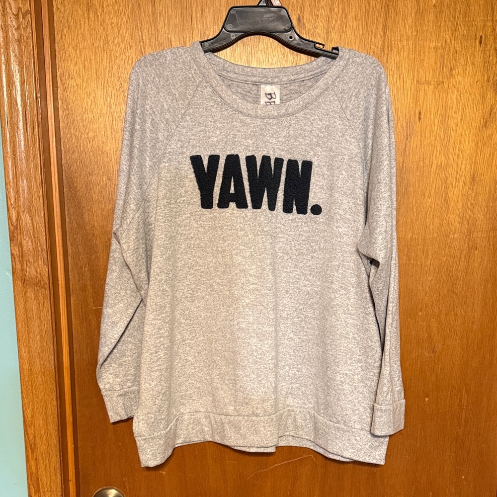 Secret Treasures Oatmeal Heather Top YAWN. Top 2X